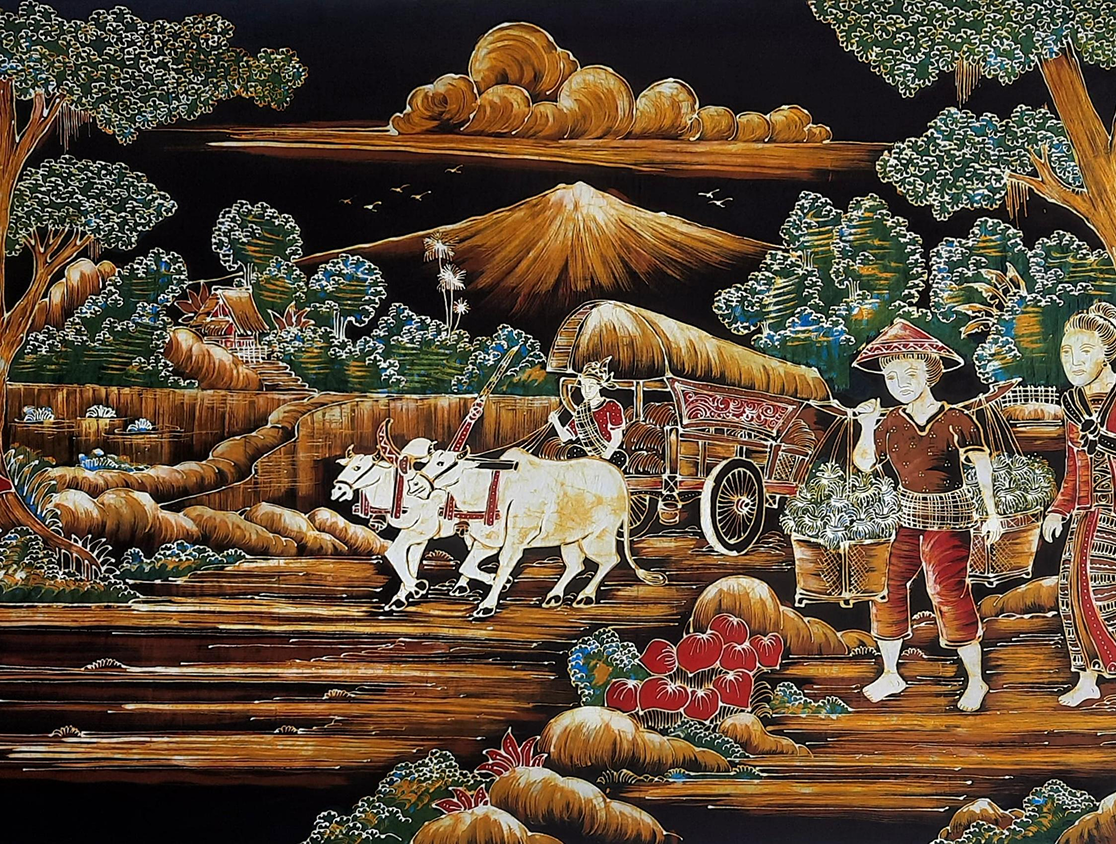 Batik Pemandangan Alam Pedesaan